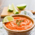 Paleo Carrot Soup in a bowl - 24 Carrot Kitchen