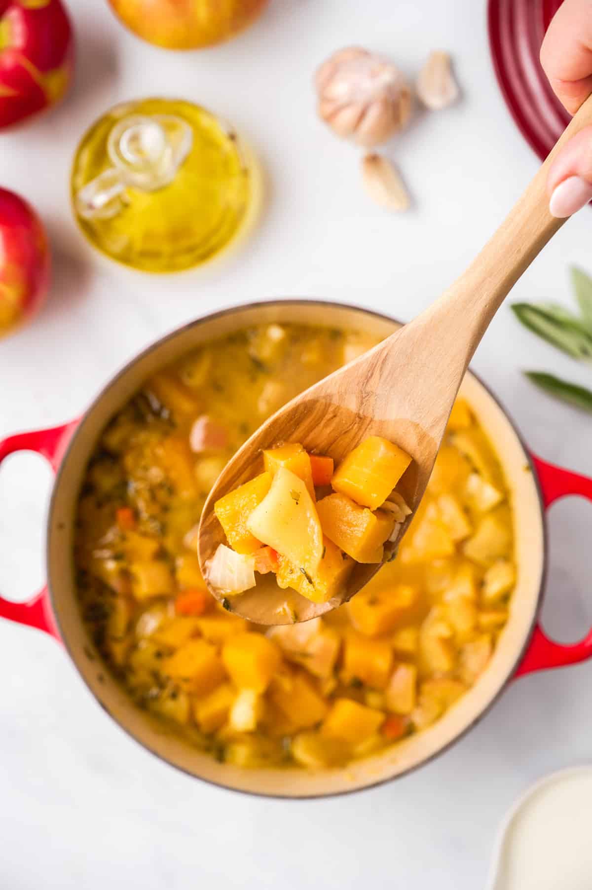 cooked butternut squash soup