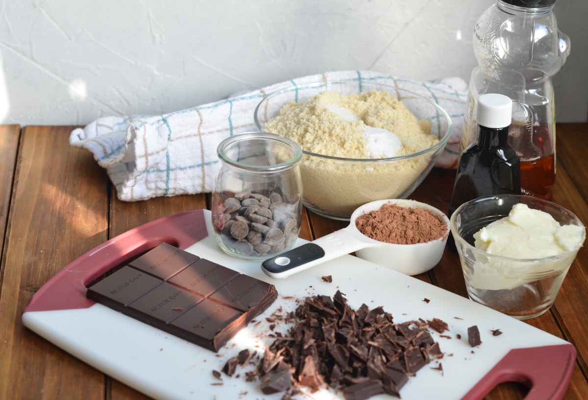 ingredients chocolate peppermint cookies on counter.