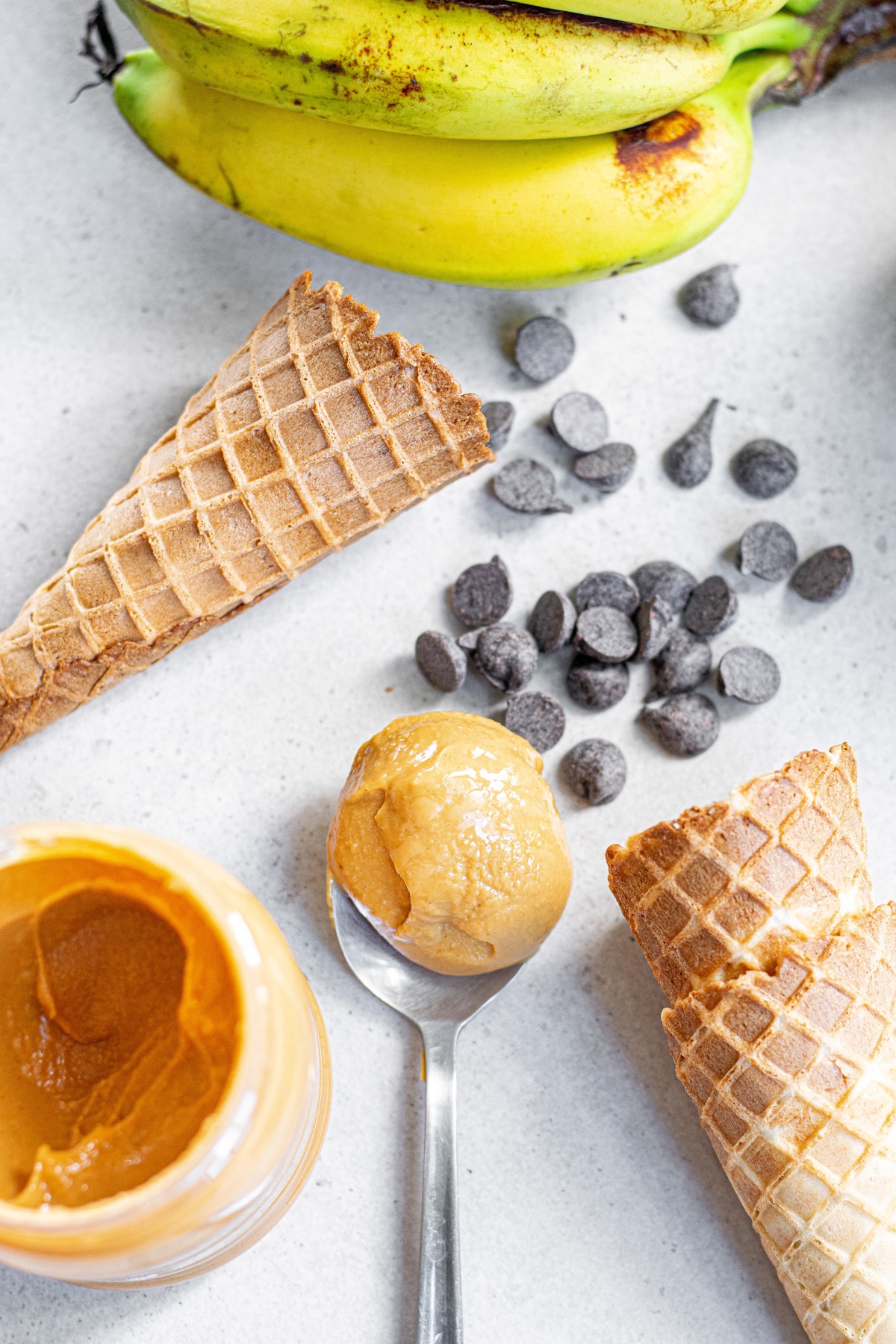 ingredients for peanut butter banana ice cream
