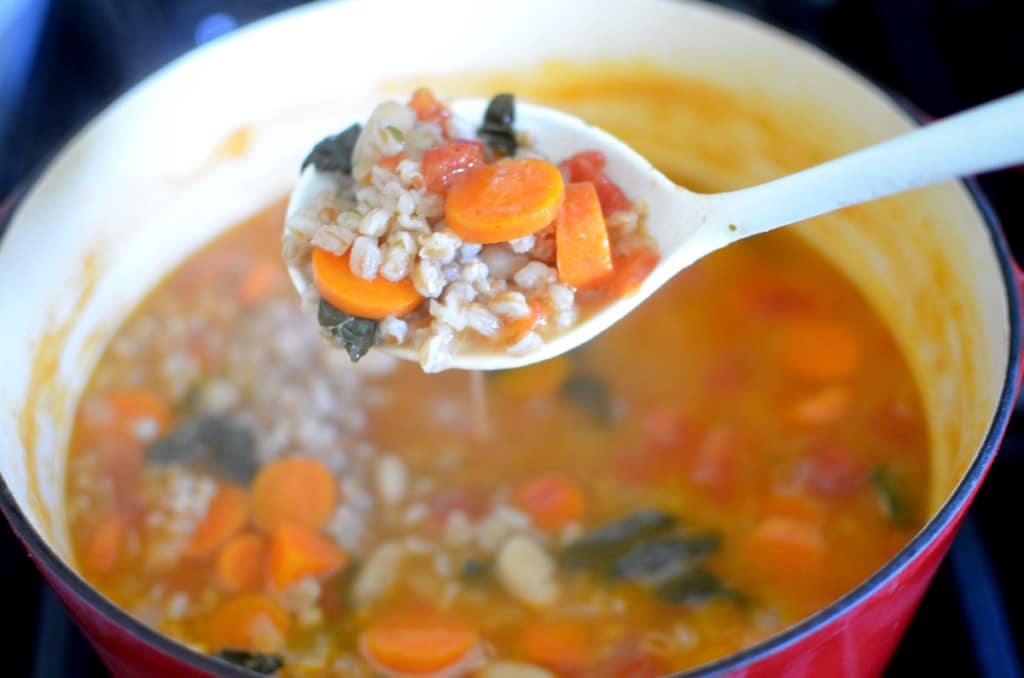 Kale, Beach and Farro Soup