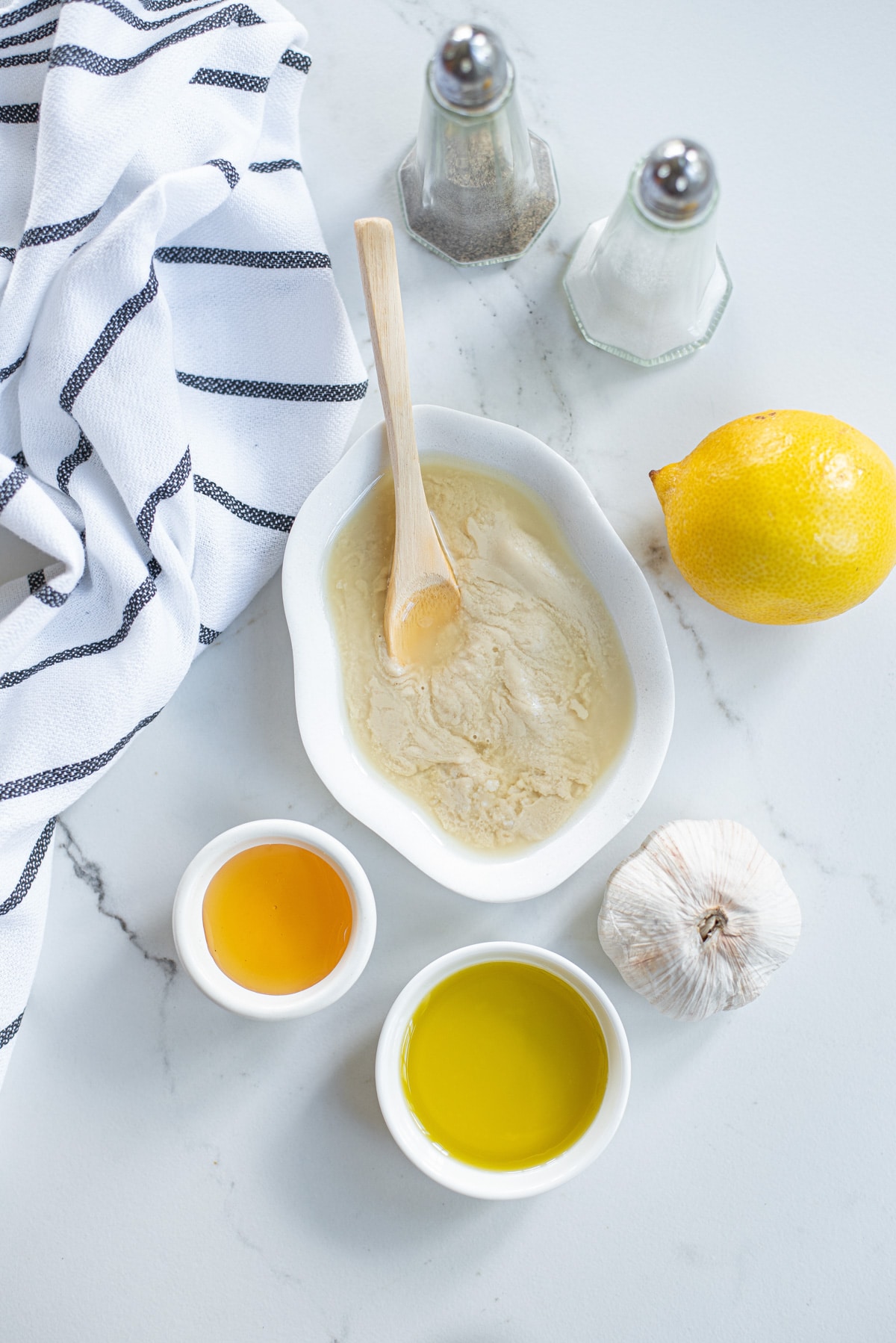 ingredients for tahini dressing.