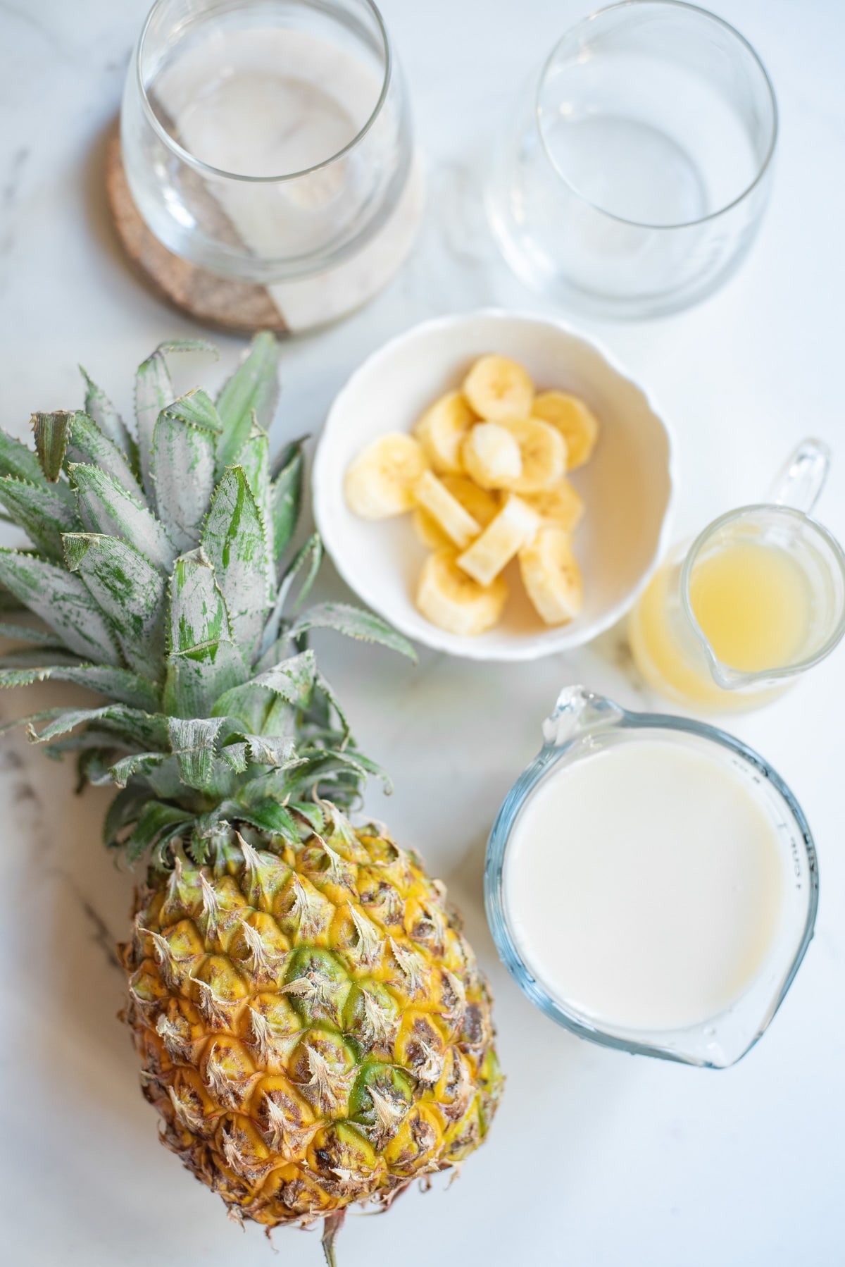 ingredients for pineapple smoothie