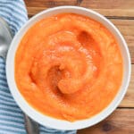 butternut squash puree in a bowl.