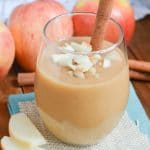 apple smoothie in a glass.