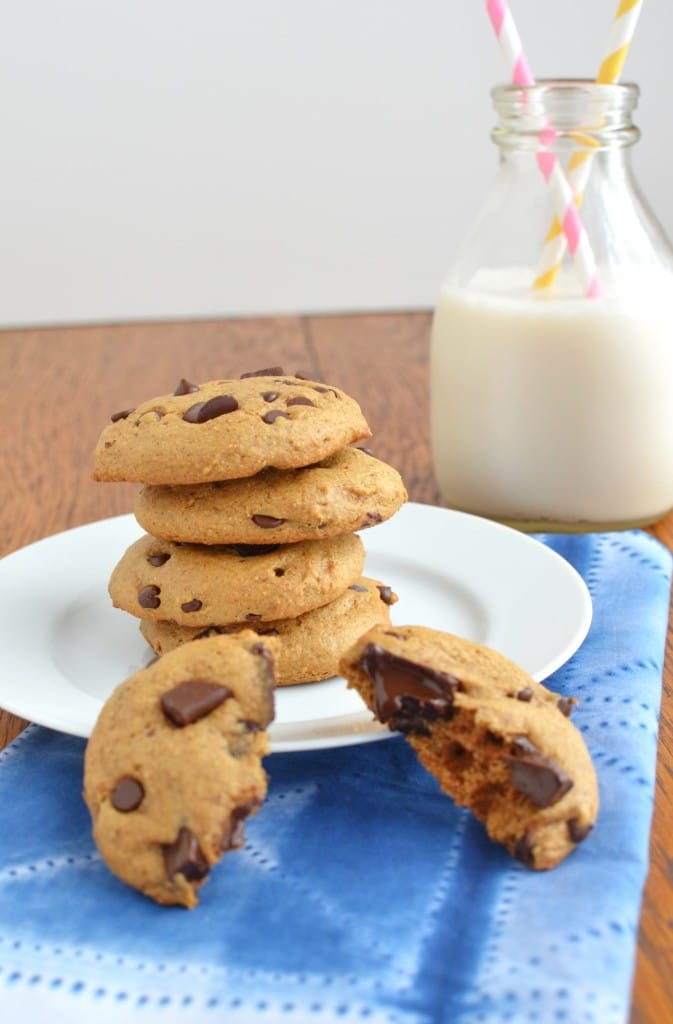 Gluten-Free Chocolate Chip stacked on a plate -24 Carrot Kitchen