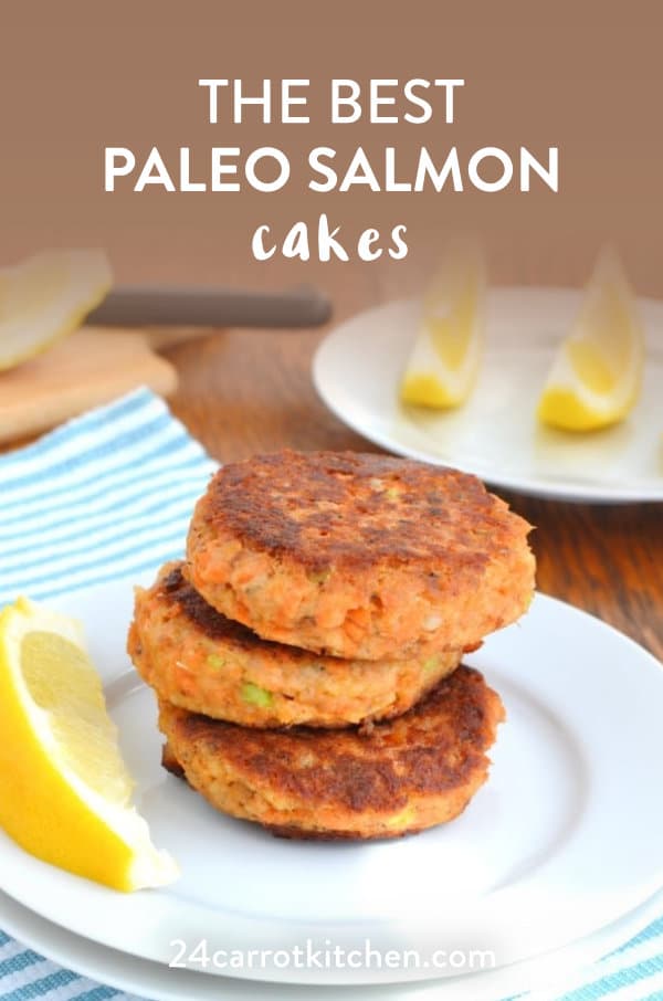 Paleo Salmon Cakes - the perfect easy meal that can be made in under 30 minutes! So delicious and grain-free, gluten-free, dairy-free and Whole30! #Whole30 #Paleo #Salmon