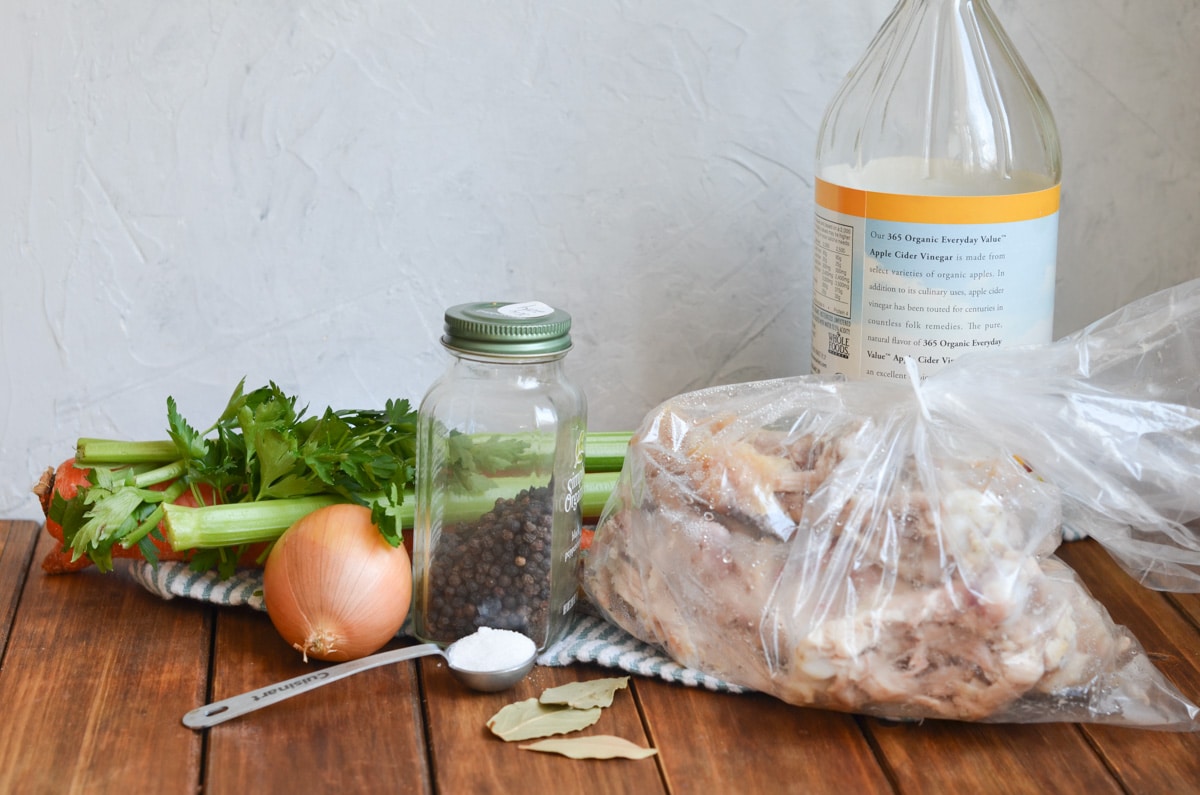ingredients for chicken bone broth