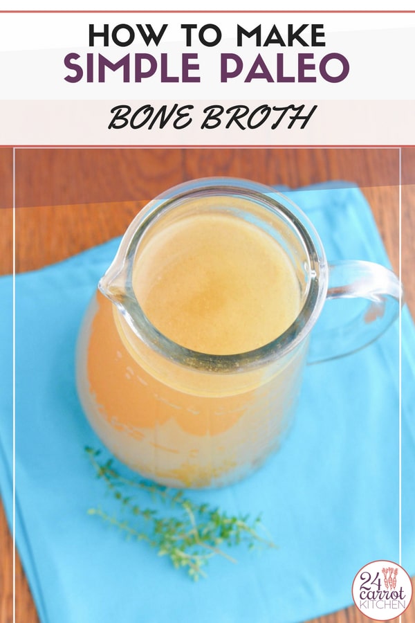 The BEST homemade chicken bone broth recipe! Use as a base for soups, to add flavor to sauces, sautes, veggies and so much more! #paleo #gluten-free #dairy-free #grain-free #bonebroth #soup #chicken