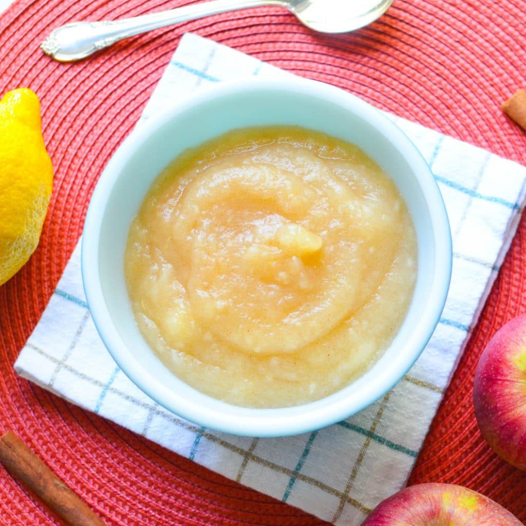 Unsweetened Applesauce in a bowl - 24 Carrot Kitchen