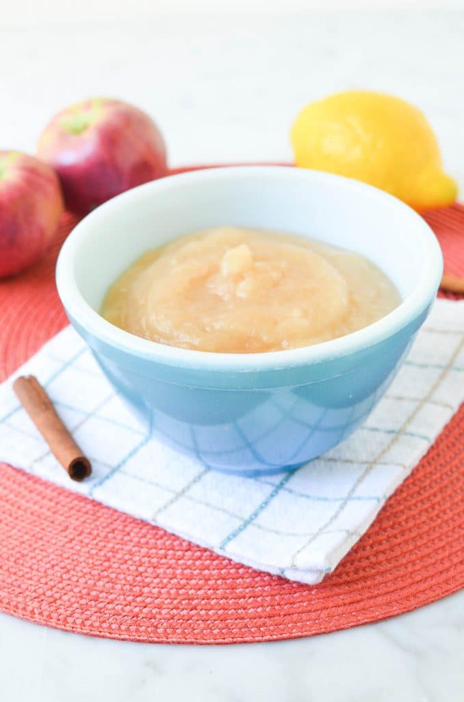 Unsweetened Applesauce in a bowl - 24 Carrot Kitchen