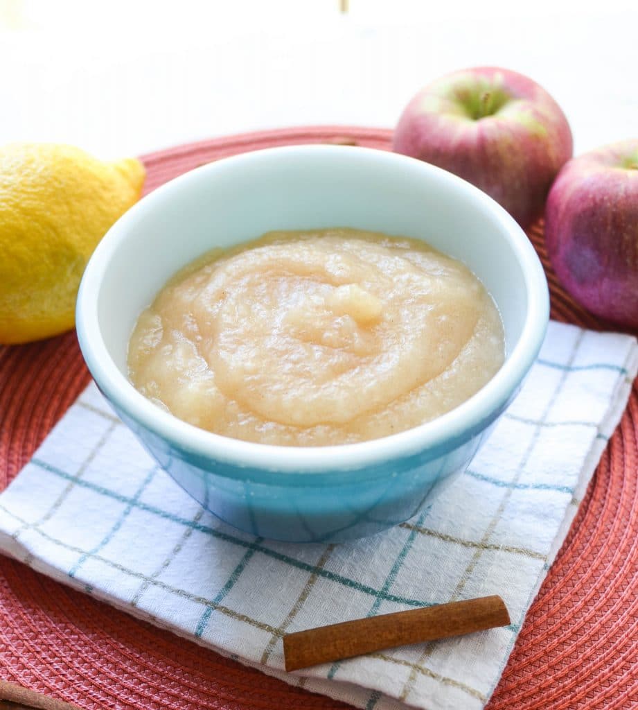 Unsweetened Applesauce in a bowl - 24 Carrot Kitchen