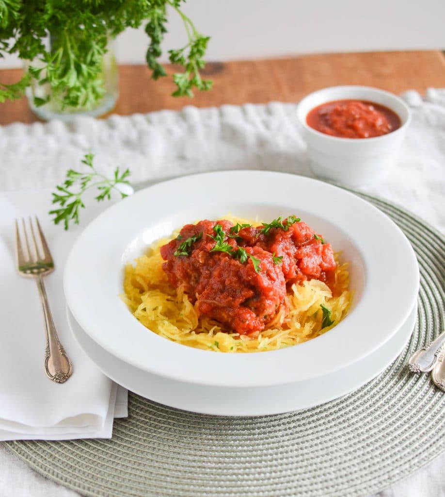 Paleo Spaghetti Squash and Turkey Meatballs - 24 Carrot Kitchen