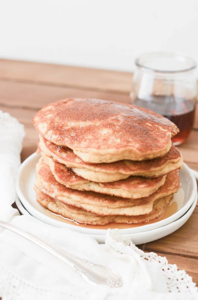 Paleo Coconut Flour Pancakes on a plate.