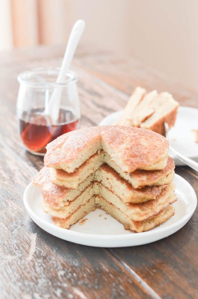 Paleo Coconut Flour Pancakes on a plate.