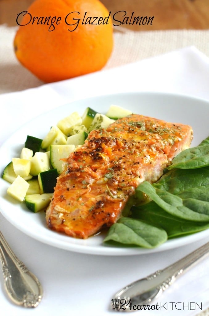 Orange Glazed Salmon - 24 Carrot Kitchen - easy, delicious salmon recipe loaded with healthy omega 3 fatty acids!