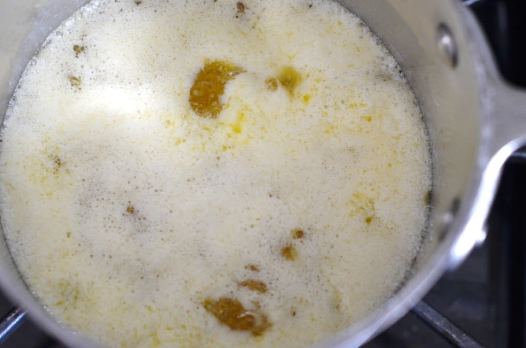 Melted butter with foam in saucepan - 24 Carrot Kitchen