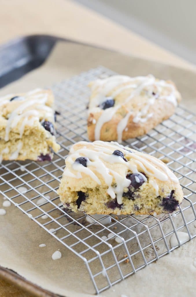 Gluten Free Blueberry Scones with Lemon Glaze - 24 Carrot Kitchen