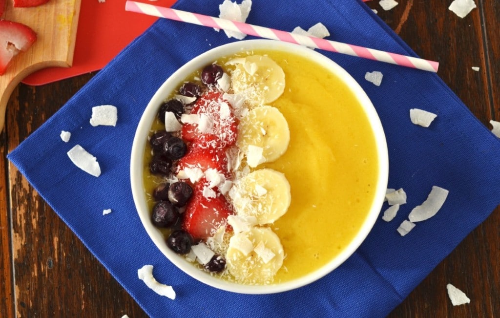 Dairy Free Tropical Mango Smoothie Bowl - 24 Carrot Kitchen