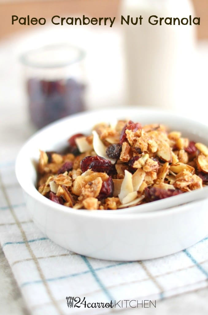 Paleo Granola in a bowl - 24 Carrot Kitchen