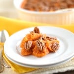 Sweet Potato Casserole with Candied Pecan Topping - 24 Carrot Kitchen