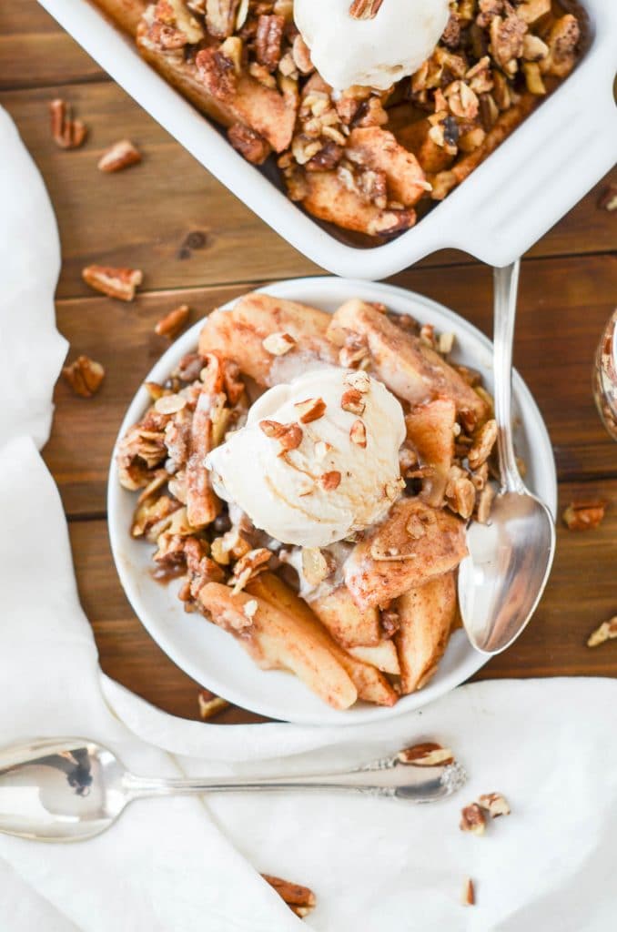 Paleo Apple Crisp with ice cream - 24 Carrot Kitchen