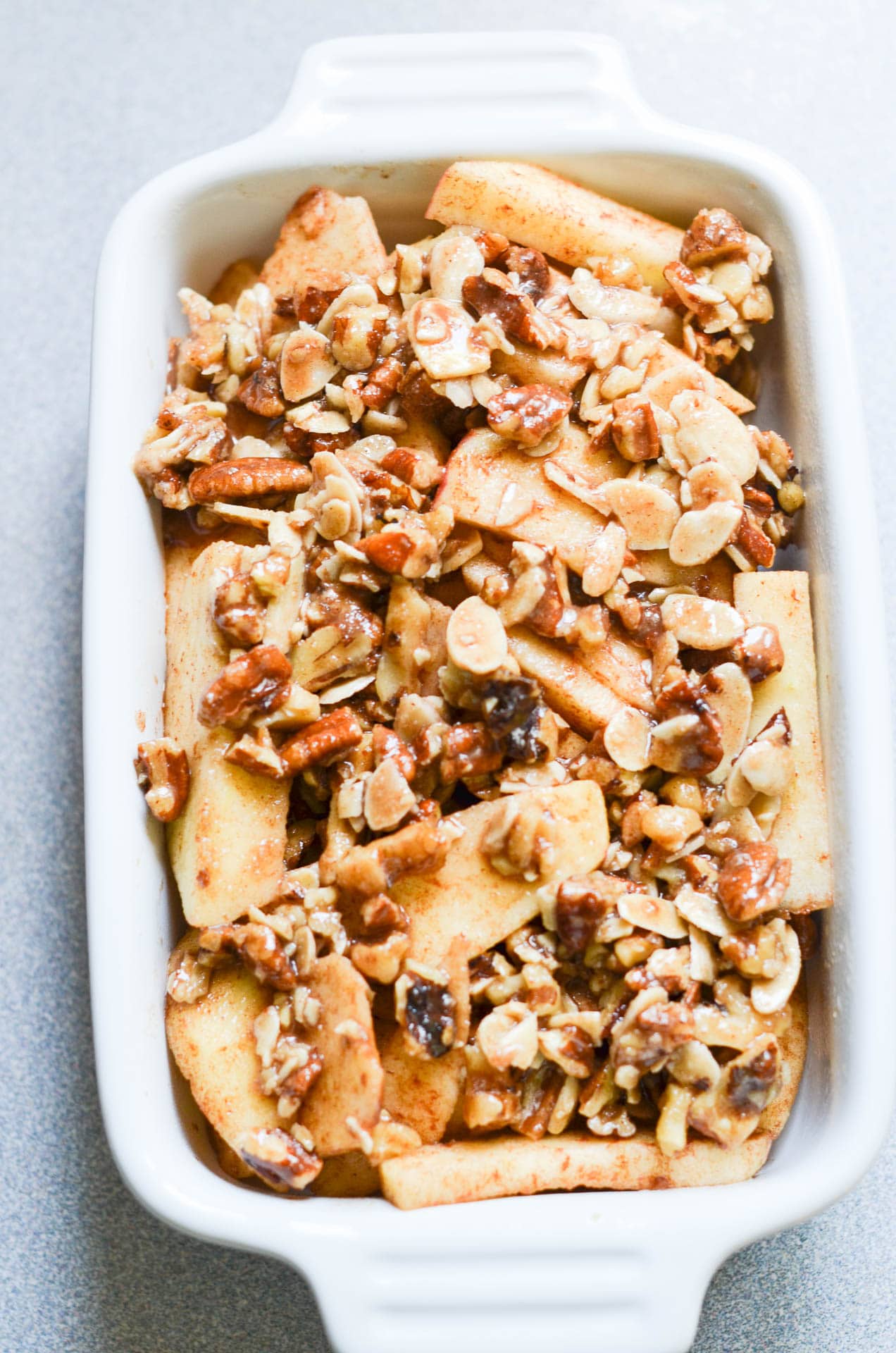 Paleo Apple Crisp, ready to bake. 24 Carrot Kitchen 24 Carrot Kitchen