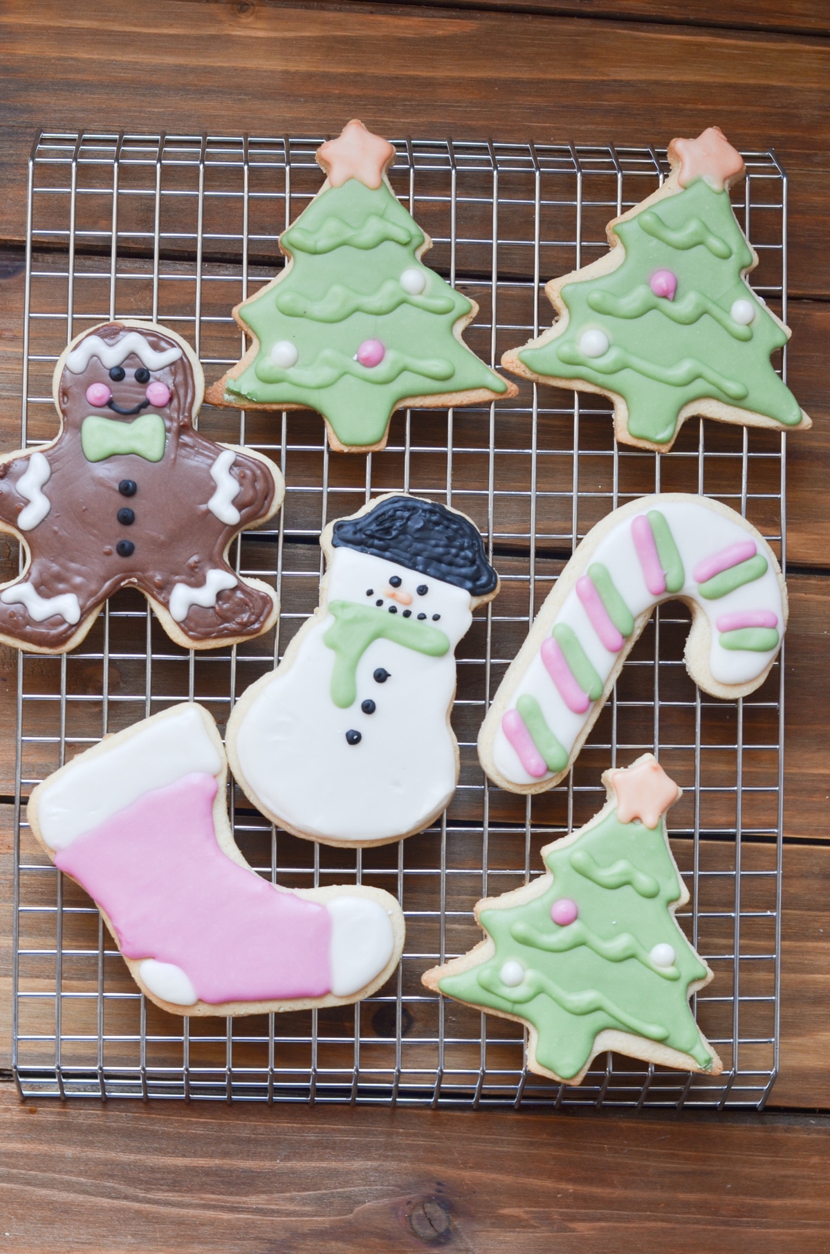 vegan sugar cookies on cooling rack.