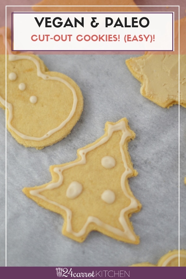Super simple and so delicious, Gluten-free, dairy-free and Paleo-friendly cut-out cookies! Use your favorite cookie cutters! The icing is colored with all natural ingredient! #cookie #paleo #gluten-free #paleodesserts #gluten-free #dairy-free #vegan #cut-out