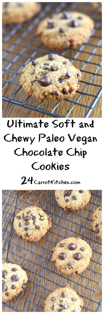 Ultimate Soft and Chewy Paleo Vegan Chocolate Chip Cookies - 24 Carrot Kitchen