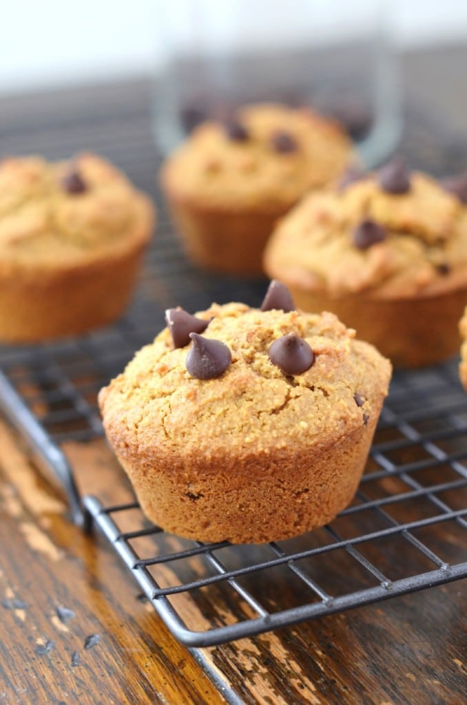 Almond Flour Muffins on a baking rack.