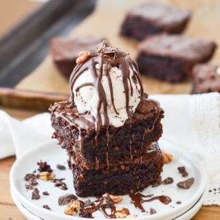 Sweet Potato Brownies with ice cream - 24 Carrot Kitchen