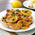 Grain Free Chicken Piccata on a plate- 24 Carrot Kitchen