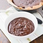 Dairy-free chocolate ganache in a bowl.