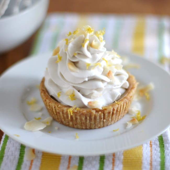 Lemon Mini Tart with Coconut Non-Dairy Whipped Cream - 24 Carrot Kitchen