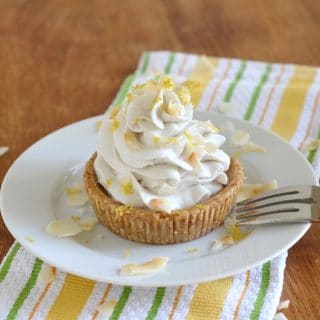 Lemon Mini Tart with Coconut Non Dairy Whipped Cream - 24 Carrot Kitchen