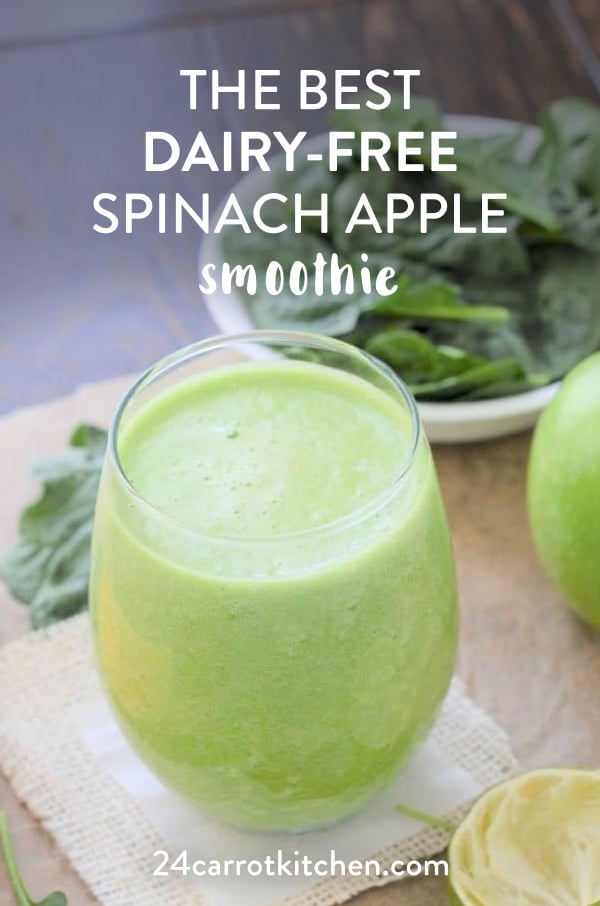 Spinach Apple Smoothie with just a few ingredients is light and refreshing! Dairy-free, vegan and Paleo! #Paleo #vegan #smoothies #dairy-free #gluten-free and grain-free