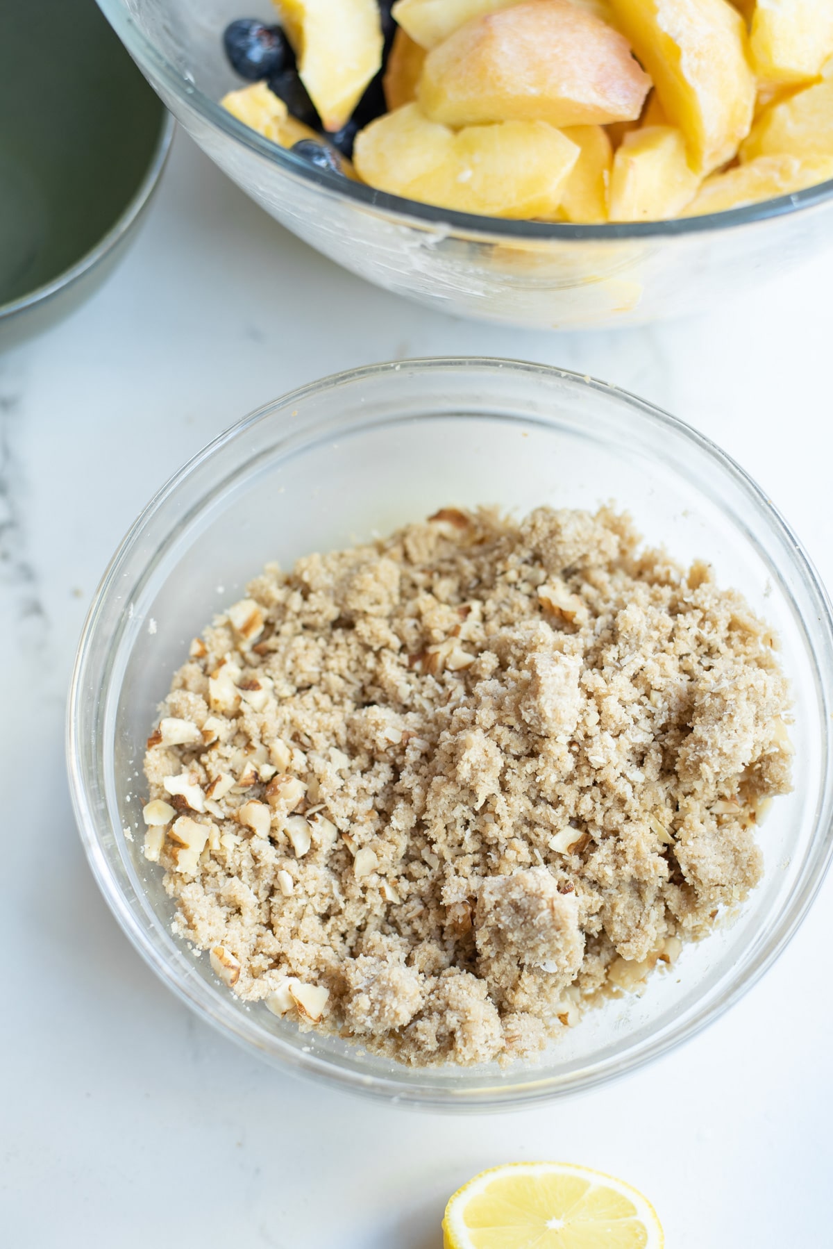 ingredients for topping in a bowl.