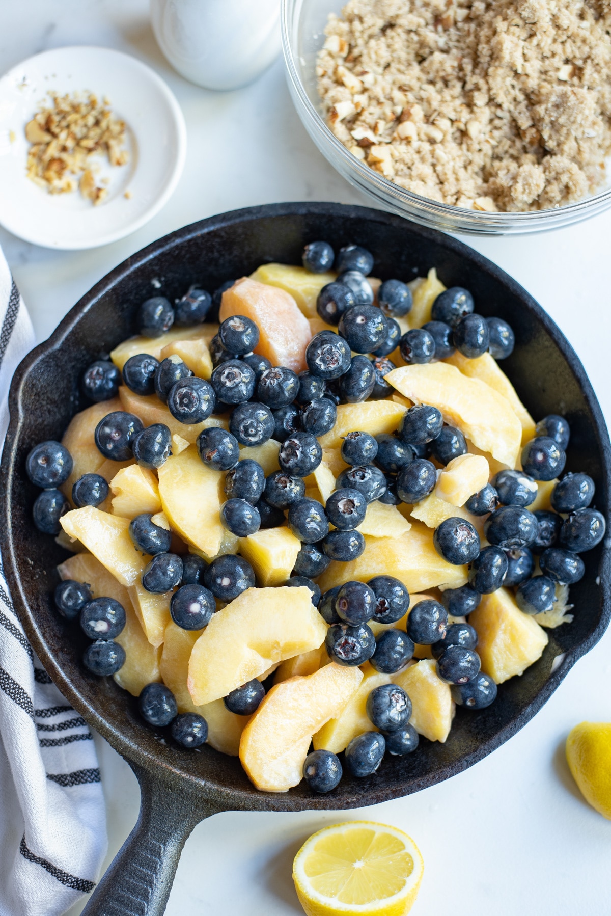 berries in a cast iron skillet.