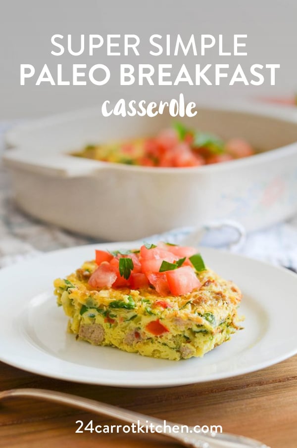 Enjoy this easy Paleo Breakfast Casserole that is #grain-free #gluten-free #dairy-free #low-carb! Great for the holidays, brunch, breakfast or anytime!