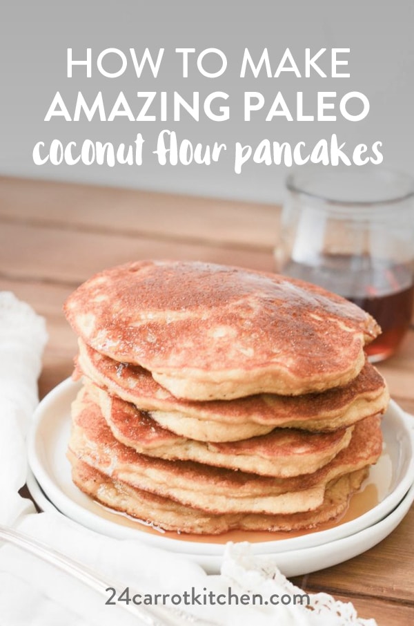 These delicious pancakes are #grain-free #gluten-free and #dairy-free. Made with simple Paleo ingredients you probably already have on hand. Definitely, PIN for later!