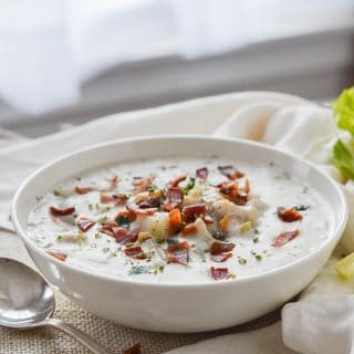 New England Clam Chowder in a bowl - 24 Carrot Kitchen