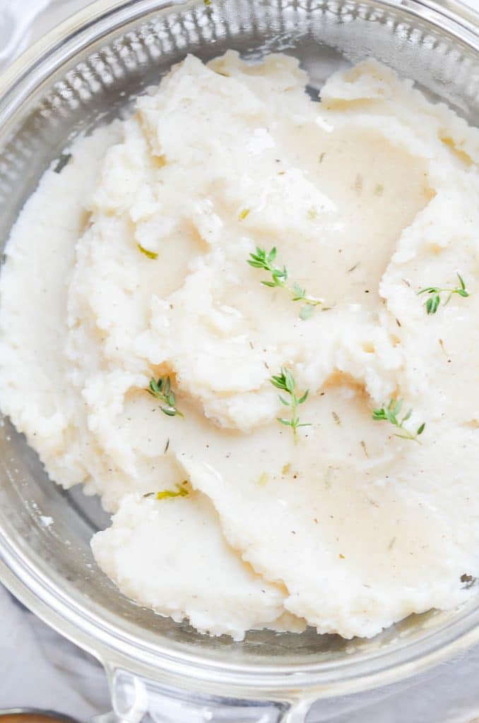 Whole30 Mashed Potatoes in bowl - 24 Carrot Kitchen