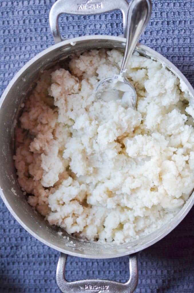Whole30 Mashed Potatoes in pot - 24 Carrot Kitchen