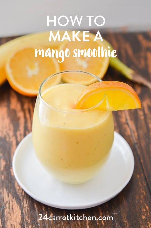 Creamy, dairy-free mango orange smoothie that is amazing using healthy ingredients! Definitely, PIN for later! #dairy-free #vegan #grain-free #gluten-free #Paleo #smoothie #mango #vegansmoothie #dessert