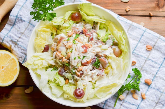 Whole30 chicken salad in bowl - 24 Carrot Kitchen