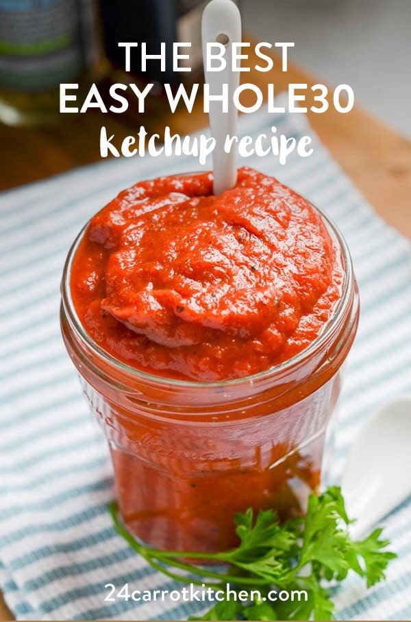 Make the most delicious, homemade ketchup without any refined sugar or corn syrup! Naturally sweetened and very tasty! Perfect for barbecues, cookouts, and everyday meals! #vegan #Paleo #grain-free #gluten-free #dairy-free #ketchup #whole30