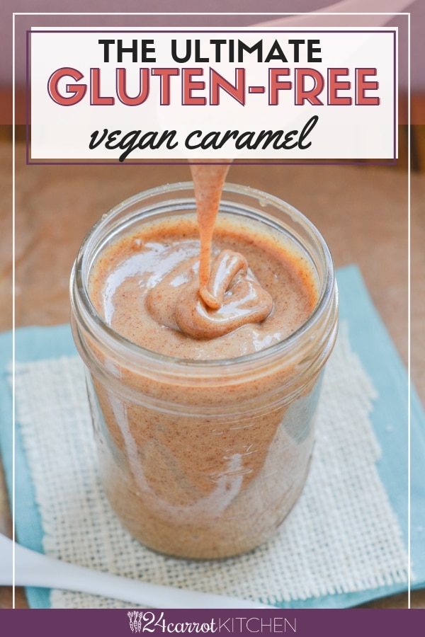 Vegan Caramel Sauce with just a few simple ingredients and so delicious! Great as a layer between cakes, in breakfast porridge, on a sliced apple and licked off the spoon! #vegan #dessert #caramel #Paleo #grainfree