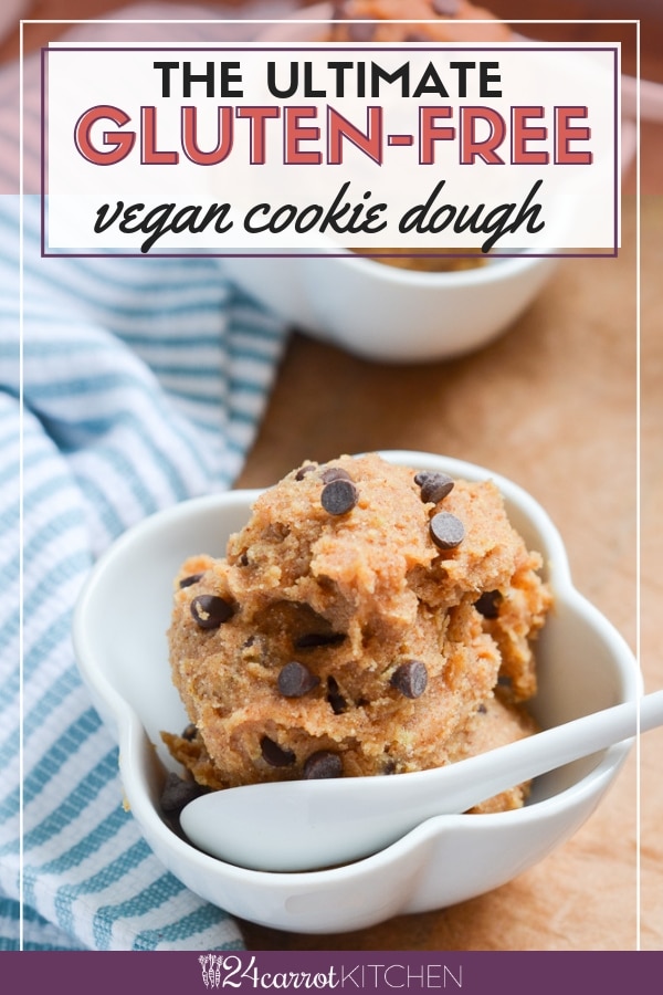 Edible Vegan cookie dough - an amazing and healthy snack! What makes this recipe special is the main ingredient is a vegetable! Kid-friendly! #Paleo #vegan #cookiedough #desserts #grain-free