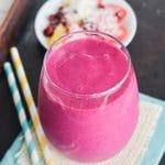 Dragon Fruit Smoothie in glass.
